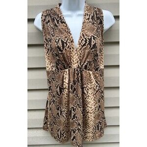 Vintage Y2K Cache Babydoll Top Leopard Shimmer Going Out Mobwife Animal Print L